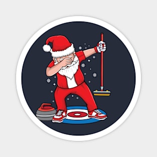 Dabbing Santa Curling player curling Broom curler Curling Magnet